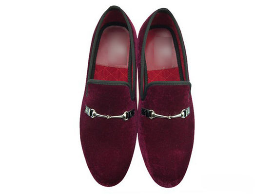 हस्तनिर्मित पुरुष लाल मखमल loafers, आराम स्लिप पर आरामदायक आकस्मिक जूते