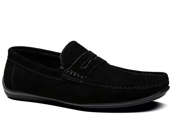 ग्रीष्मकालीन स्वेड Loafers पुरुषों चमड़े मोकासिन जूते, पुरुषों काले स्लिप पर पोशाक जूते