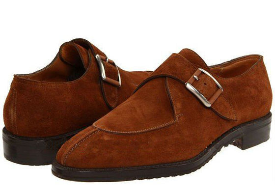 हस्तनिर्मित पुरुष ब्राउन चमड़े Brogue जूते, Goodyear पुरुष मोंक स्ट्रैप ड्रेस जूते