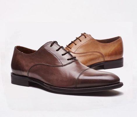 व्यापार/विवाह पुरुष पोशाक जूते बैल असली चमड़े के फीता ऊपर Brogues