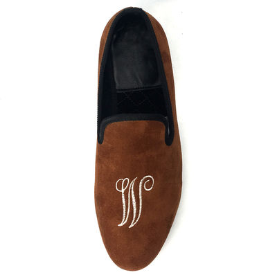 अवकाश पुरुषों कढ़ाई मखमल loafers, शाही लक्जरी मखमल चप्पल