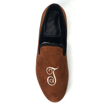 अवकाश पुरुषों कढ़ाई मखमल loafers, शाही लक्जरी मखमल चप्पल