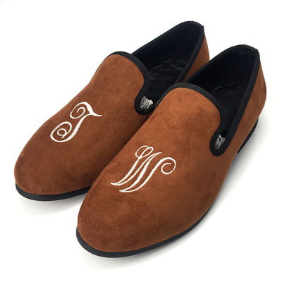 अवकाश पुरुषों कढ़ाई मखमल loafers, शाही लक्जरी मखमल चप्पल