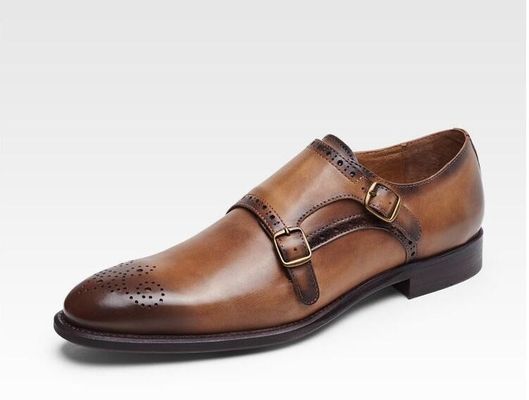 इतालवी असली चमड़े के भिक्षु स्ट्रैप जूते, चमड़े के Loafers पुरुषों के लिए में Brogue विवरण