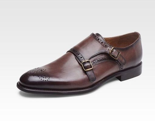 इतालवी असली चमड़े के भिक्षु स्ट्रैप जूते, चमड़े के Loafers पुरुषों के लिए में Brogue विवरण